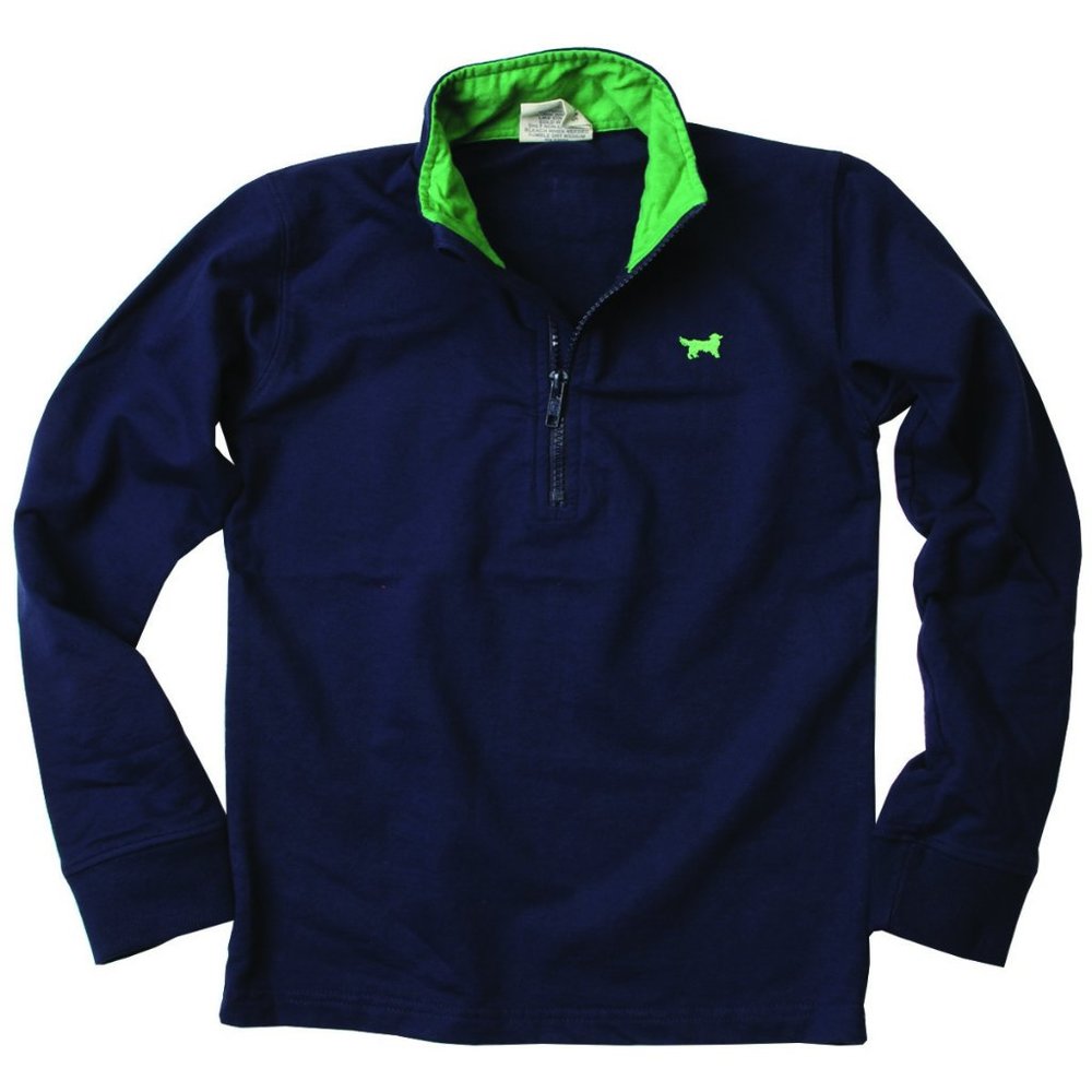 NWT Jack Thomas French Terry Quarter Zip Boys Cotton Midnight